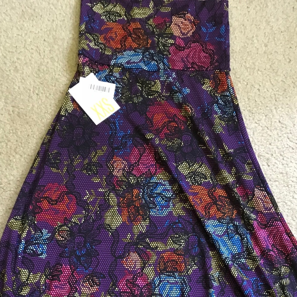 NWT XXS Floral Lace Print Maxi Skirt